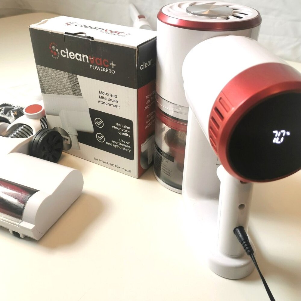Cleanvac+ PowerPro Cordless Stick Vacuum P3+ with Motorized Mite Brush LED Head